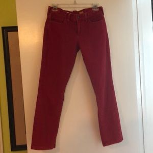Anthropology, red, low-rise, straight leg pants